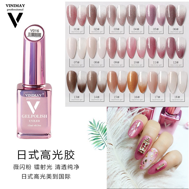 Sơn gel Vinimay bền màu cực kì mướt 15ML (dành cho tiệm nail chuyên nghiệp)