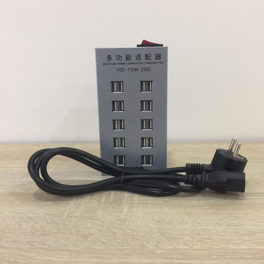 Bộ sạc 20 cổng Nutatra 75W
