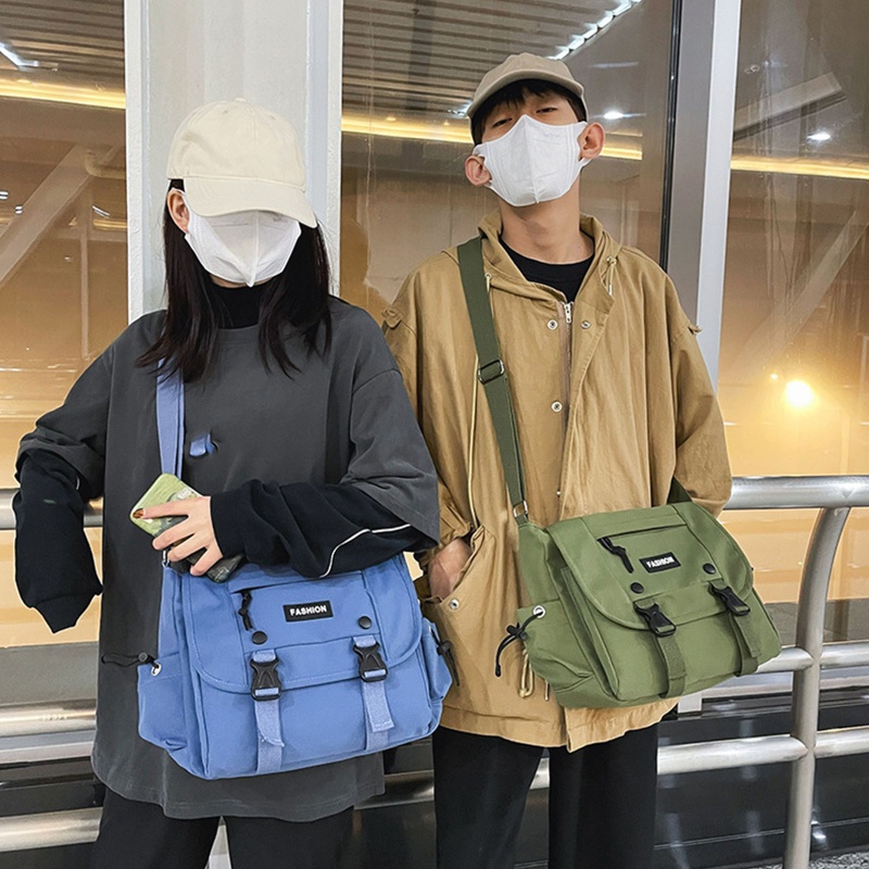 Túi Đeo Chéo Vai Unisex Bằng Nylon Phong Cách Retro