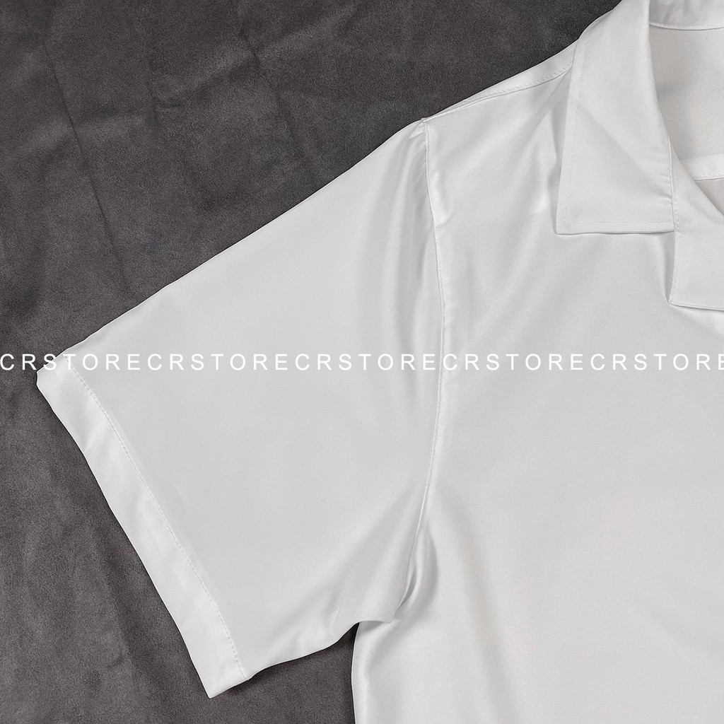 Áo sơ mi tay ngắn nam nữ URLYS form rộng sơ mi thêu hình tay lỡ cổ vest unisex ulzzang CSM620