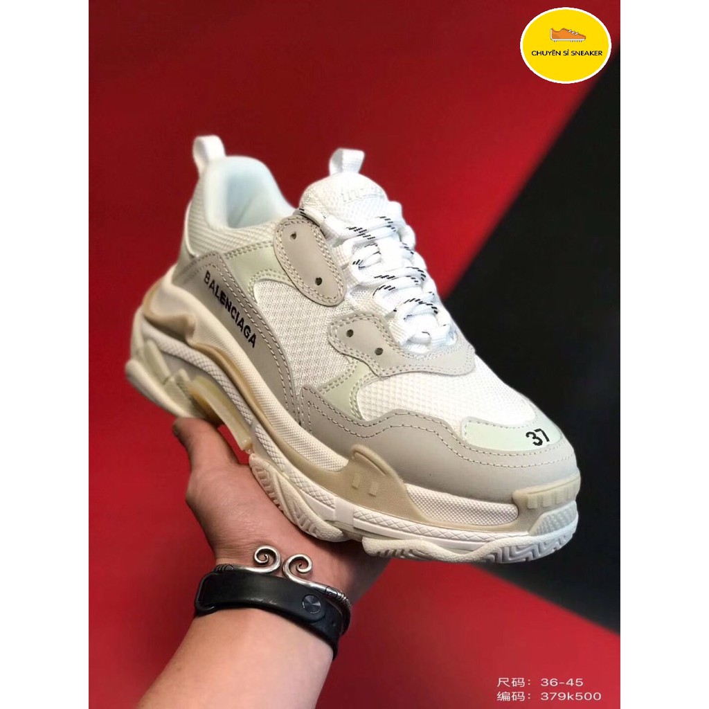 [FULL BOX] Balen Triple S Trắng Đế Thường