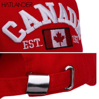 Unisex Canada Cờ Cotton Mũ Bóng Chày Mũ Thêu Cho Nam Nữ Có Thể Điều Chỉnh Bố Nón Chụp Lại