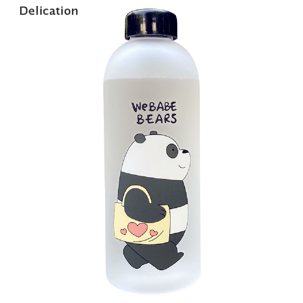 Bình nước bằng nhựa trong suốt hình gấu trúc dễ thương 1000ml