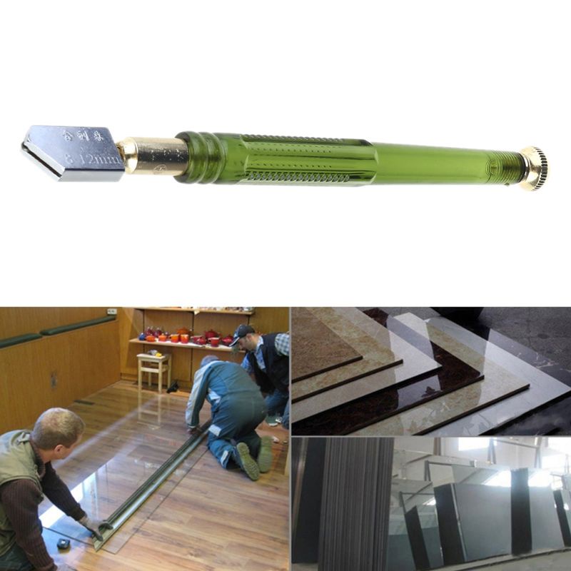 Dụng cụ cắt kính với tay cầm nhựa và kim loại chống trượt