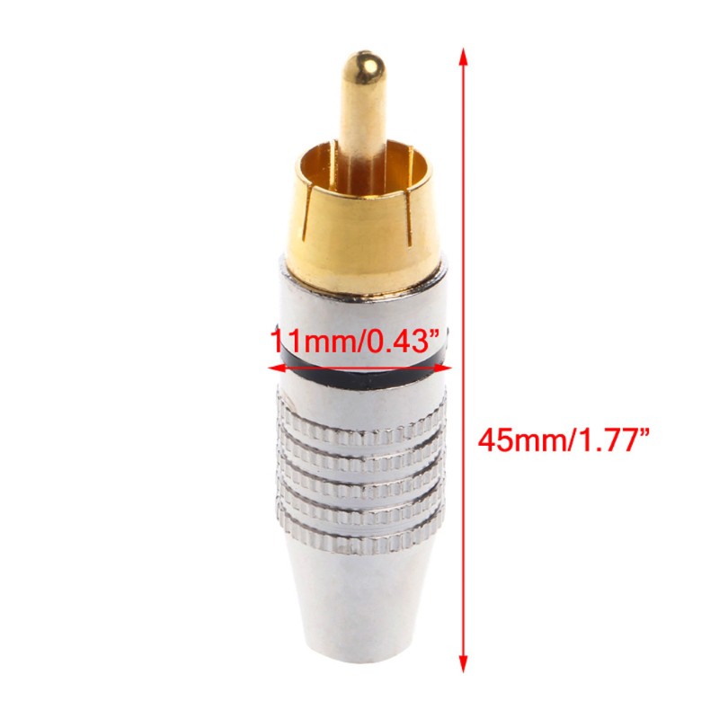 Bộ 10 Đầu Nối Dây Cáp Rca Mạ Vàng