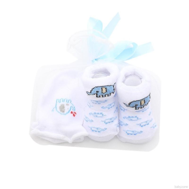 Set găng tay + vớ cotton họa tiết hoạt hình cho bé
