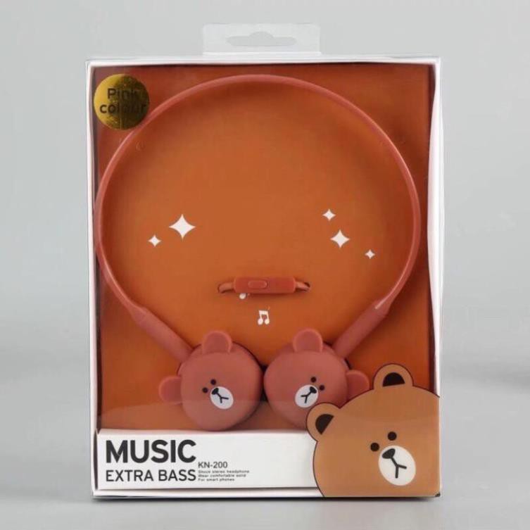 Tai nghe chụp Headphone gấu thỏ line cute