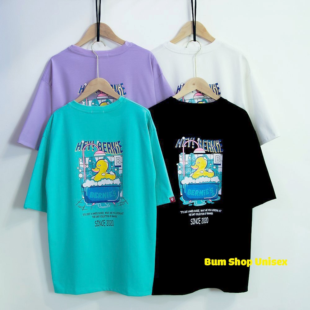 Áo Thun Tay Lỡ Freesize Unisex - TTL823 Vịt Bennie - 4 Màu Đẹp "Xỉu" - Chất Thun Cotton Mềm Mát - Có Logo Gắn Tay Xịn Xò