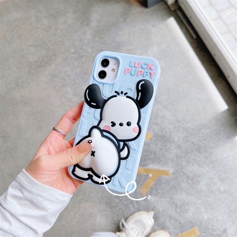 Ốp Điện Thoại Silicon Mềm Hình Cún 3D Dễ Thương Cho iPhone 7 8 Plus SE 2022 X XS XR 11 12 13 Pro Max SE 2020