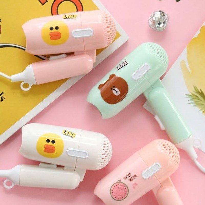 Máy Sấy Tóc Mini Icon Siêu Kute 2 Chế Độ Gấp Gọn