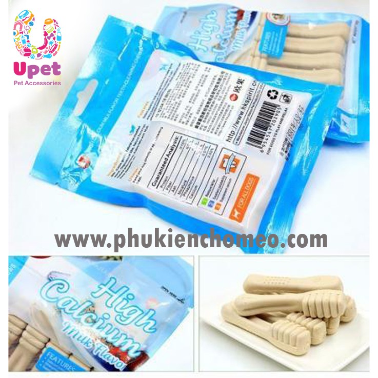 Xương Orgo gặm canxi cho chó và thú cưng hình bàn chải giúp sạch răng, hạn chế mảng bám làm hôi miệng 4 vị thơm ngon