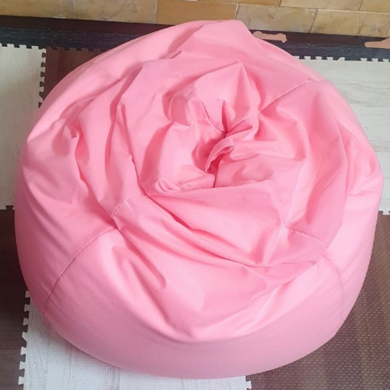 Ghế Lười Hạt Xốp 3ii Home Chất Lượng Cao Hình Giọt Nước Màu Hồng Phấn Size M 80x100cm Chất Liệu Vải Tricot