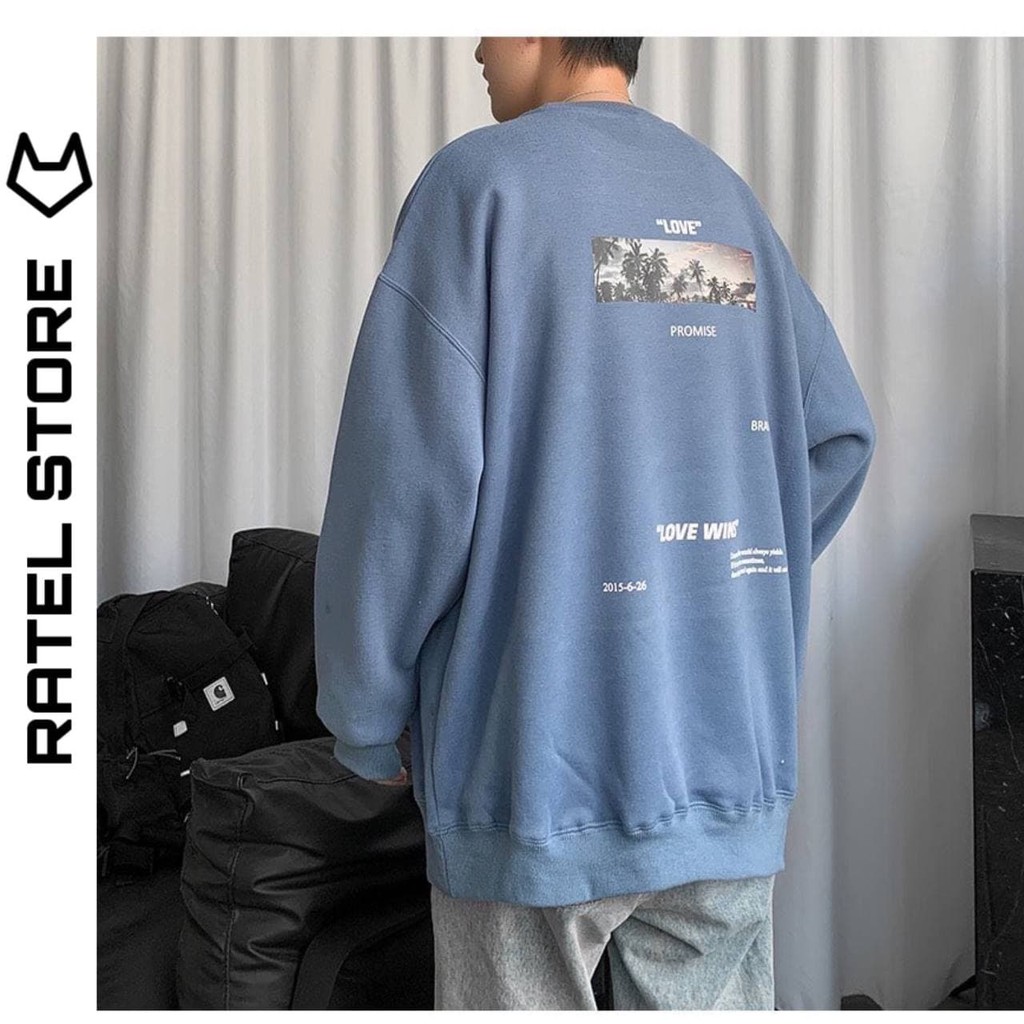 Áo Sweater Local Brand Nỉ Bông Love Wins Thu Đông Ulzzang Unisex Form Rộng