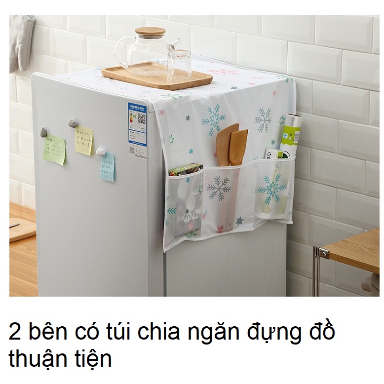 Tấm phủ tủ lạnh chống bụi, khăn trải tủ lạnh không thấm nước dày dặn Min House