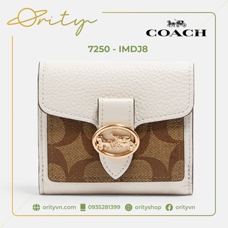 Túi xách / bóp / ví hàng hiệu coach - georgie small wallet in signature canvas - 7250