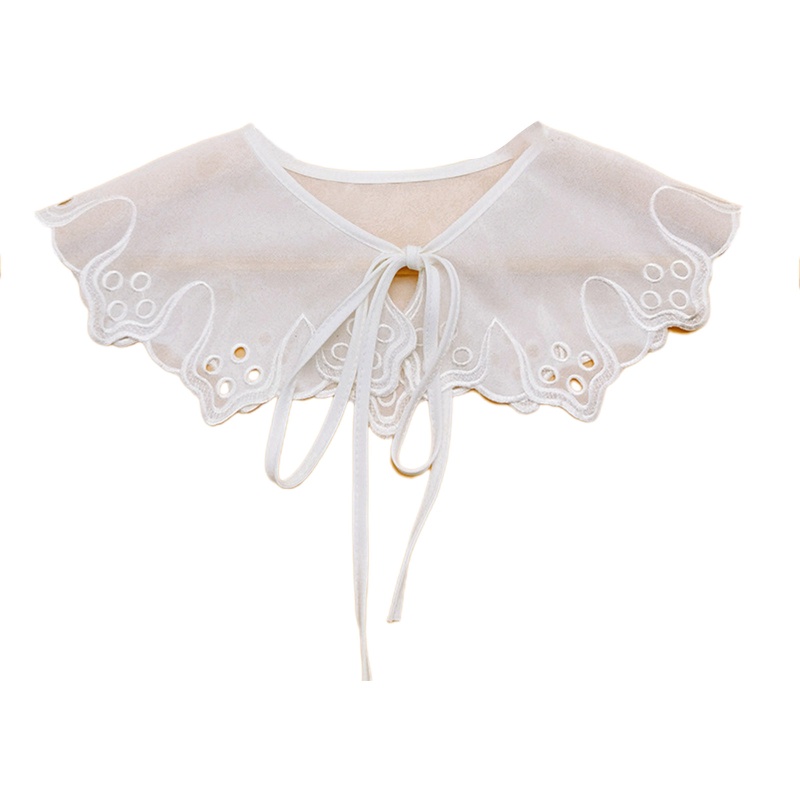 Cổ Áo Giả Chất Liệu Chiffon Họa Tiết Thêu Xinh Xắn Cho Nữ