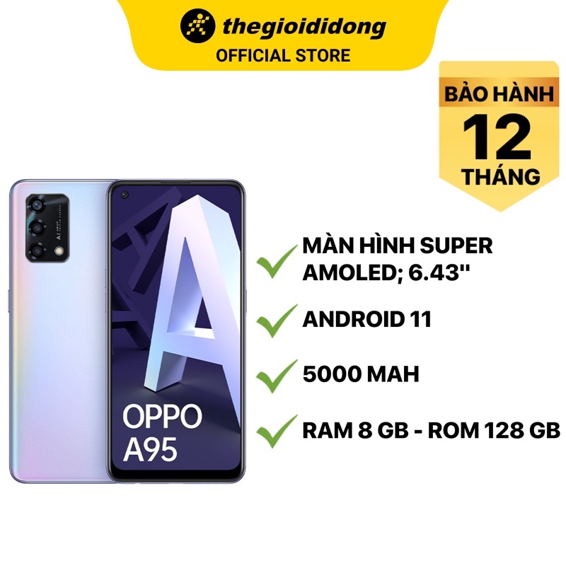Điện thoại OPPO A95 (8GB/128GB) màn hình AMOLED 6.43"