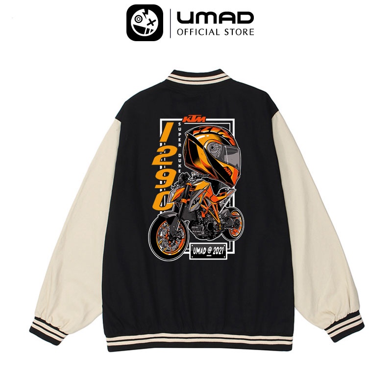 Áo Khoác Bomber UMAD Unisex Racing Boy Biker KTM tay dài vải nỉ cotton form rộng cực chất cá tính cool ngầu