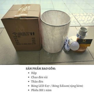 ĐÈN NGỦ ĐỂ BÀN GỖ TỰ NHIÊN (CÓ KÈM BÓNG LED)