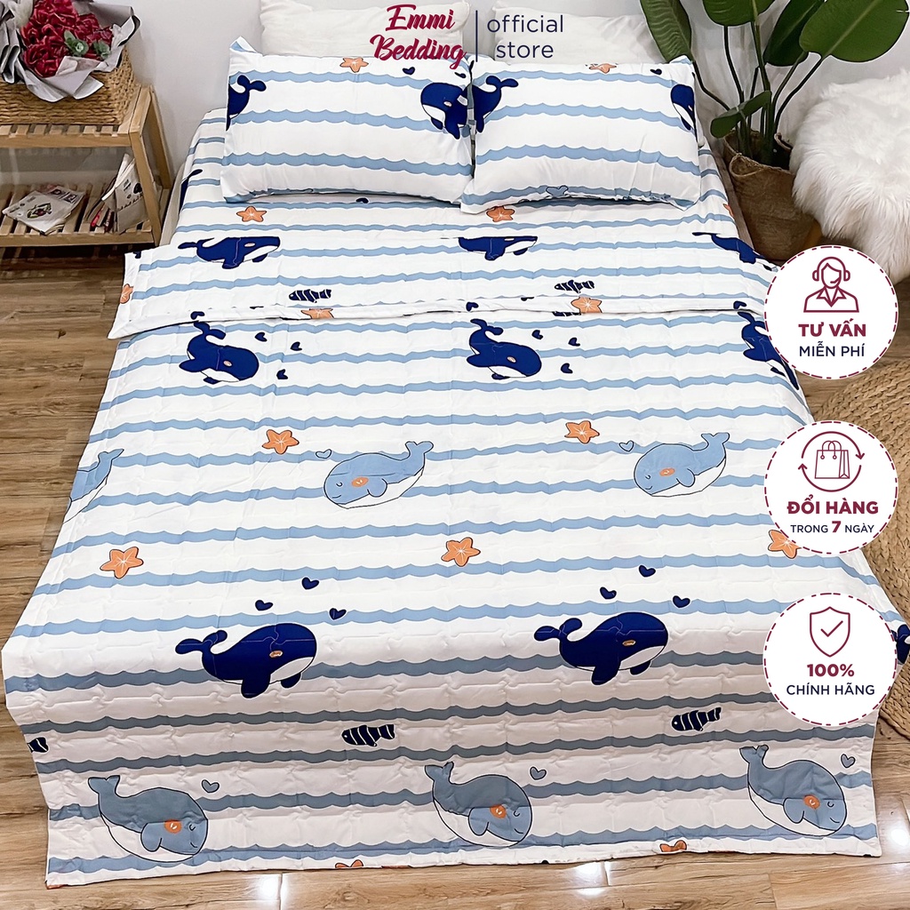 Set ga gối chăn hè chần bông 5 món Emmibedding Store