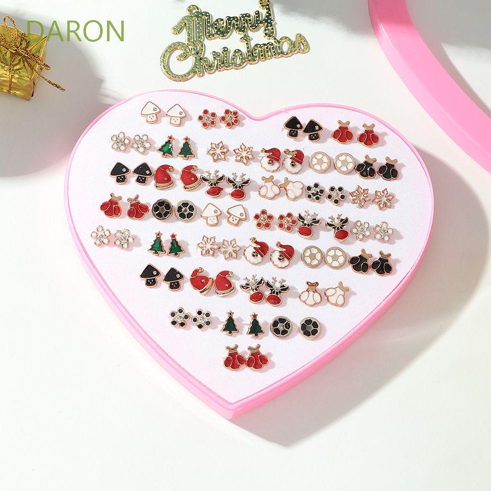 Set 36 đôi bông tai hình bông tuyết/ nón giáng sinh phong cách Hàn Quốc dễ thương đơn giản thời trang cho nữ