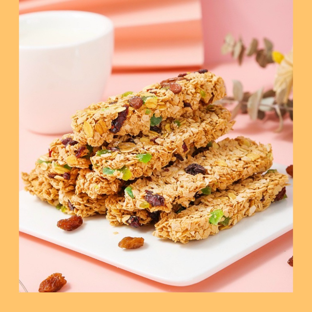 Thanh Năng Lượng Ngũ Cốc Yến Mạch Mix Các Loạt trái cây khô Ăn Kiêng Cung Cấp Dinh Dưỡng Meizhoushike hộp 210gr