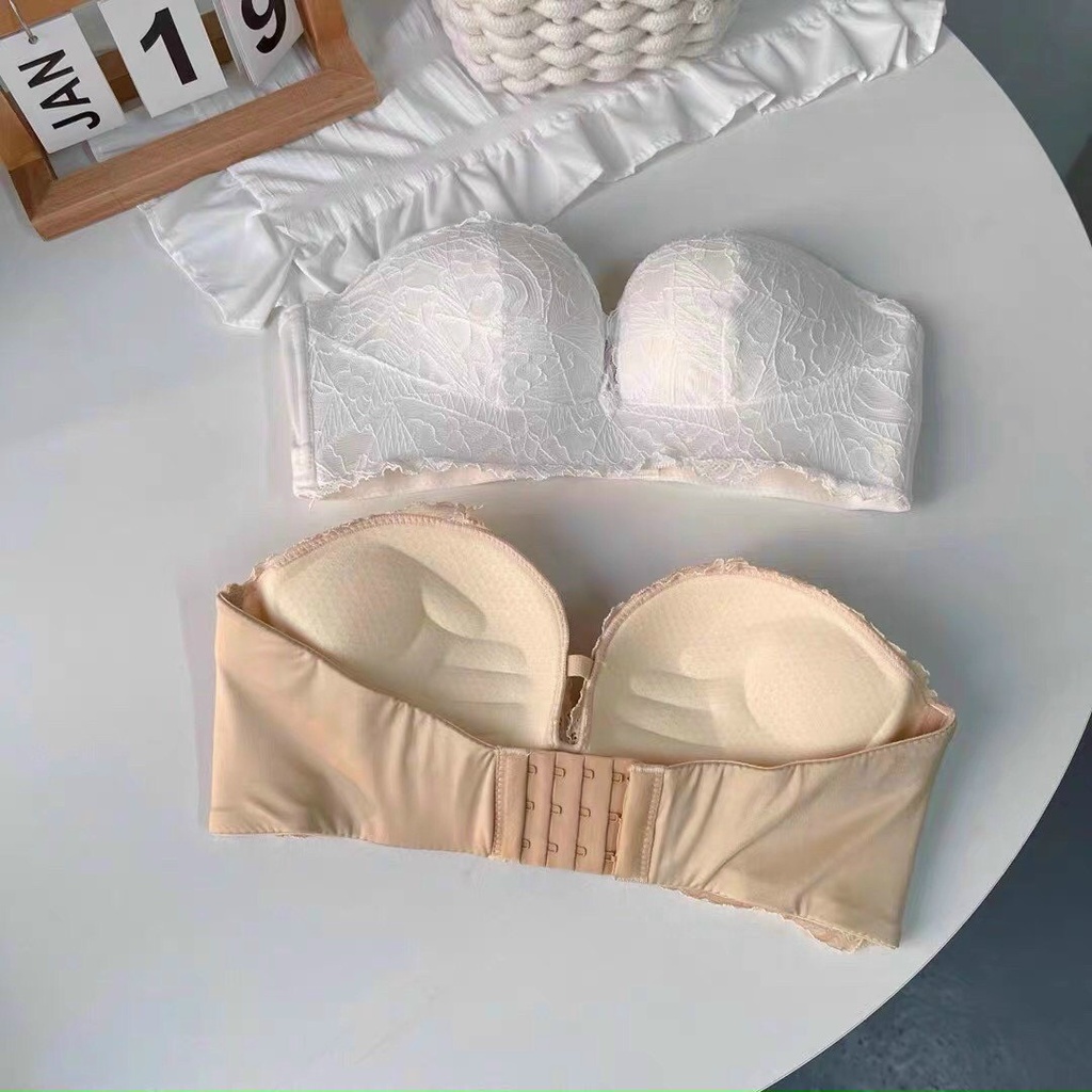 [SIZE 32-38] Áo lót cup ngực họa tiết ren không dây chống tụt áo mặc hở vai AR231