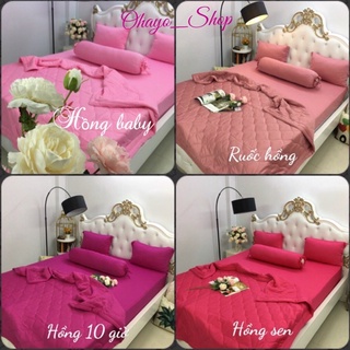 Drap thun❤️FREESHIP❤️bộ ga giường thun lạnh Hàn Quốc 4 món( 1 ga nệm, 3 áo gối)