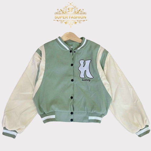 Áo Khoác Nữ SUPER FASHION Chất Da Lộn 2 Lớp Lót Dù Có Túi Trong Phối Viền Form Rộng MặcThoáng Mát