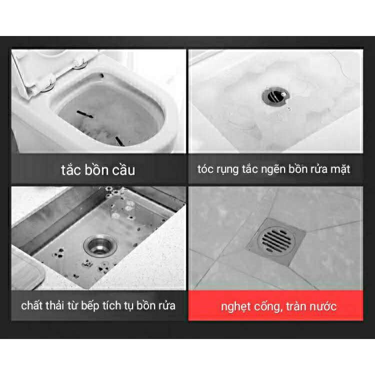 Súng thông tắc bồn cầu/ lavabo/ bồn rửa/ ống nước/ thoát sàn nước sử dụng bằng khí nén TẶNG KÈM ỐNG NƯỚC CO GIÃN