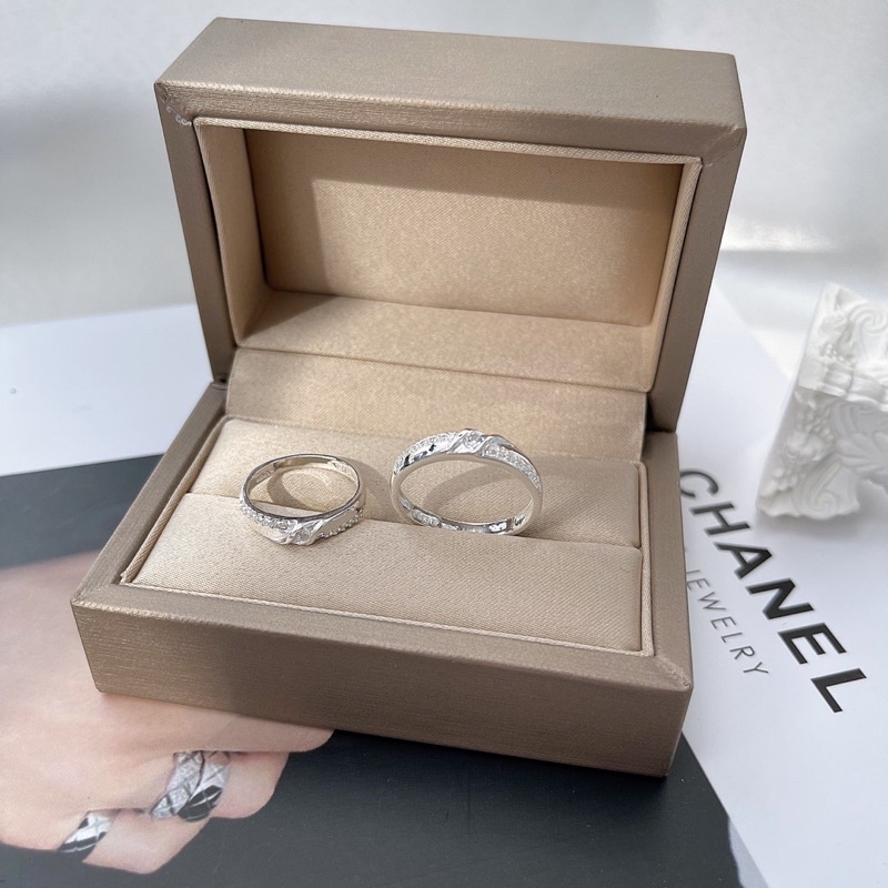 Nhẫn Cặp Đôi bạc khắc tên tình yêu nam nữ cao cấp NC079 - Trang Sức MINA JEWELRY