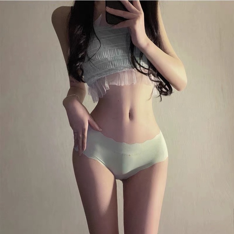 Quần Lót Su Lạnh Viền Sóng Gân Tăm Co Giãn Cạp Chống Tụt 6688 Nội Y Xanh chất thoáng mát cao cấp