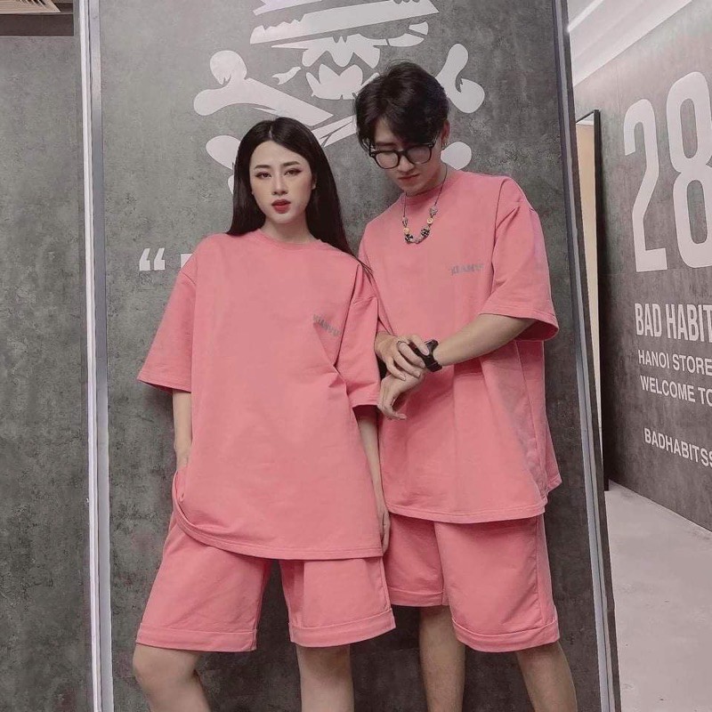Bộ cotton áo dáng rộng+ quần unisex nhiều màu (có ảnh thật ) | BigBuy360 - bigbuy360.vn