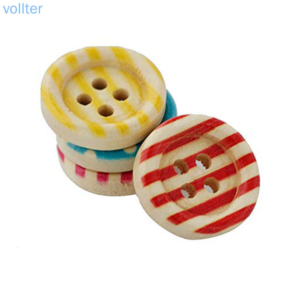 Set 100 Nút Gỗ 4 Lỗ Nhiều Hình Dáng