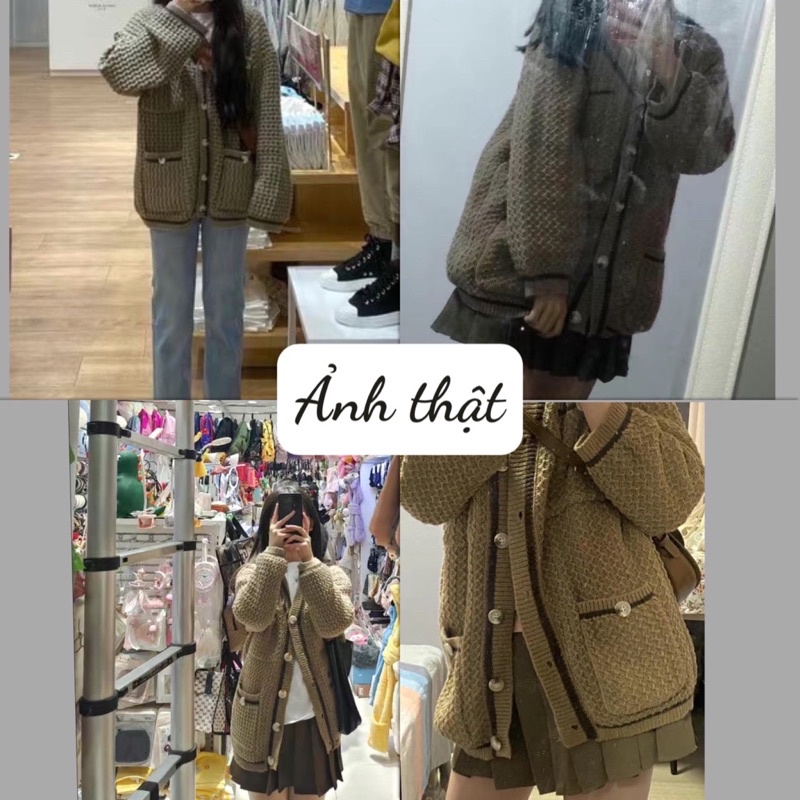 [KÈM ẢNH THẬT] SET ÁO CARDIGAN VÀ CHÂN VÁY PHONG CÁCH VINTAGE 2023