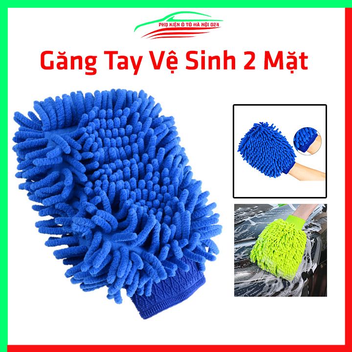 Găng tay lau rửa xe sợi microfiber hai mặt chuyên dùng vệ sinh nhà cửa ô tô xe máy