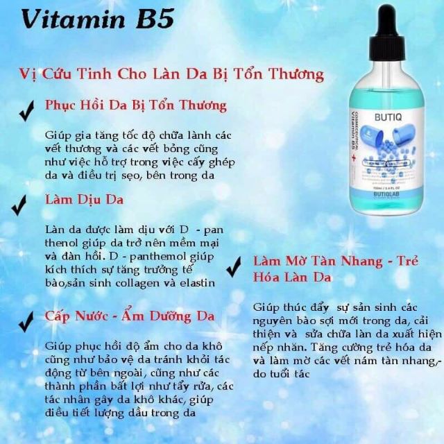 100ml Serum Vitamin B5 BUTIQ Lab Hàn Quốc Chính Hãng