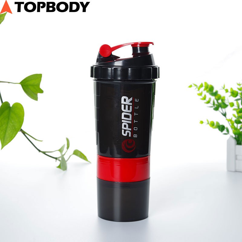 Bình nước tập gym 3 ngăn shaker, bình nước tập thể thao, đá bóng TOPBODY