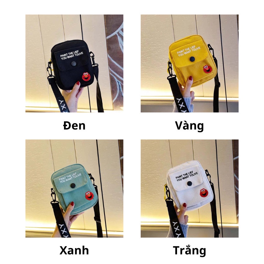 Túi tote vải đeo chéo canvas bag giá rẻ đẹp đi học thời trang hàn quốc TV07