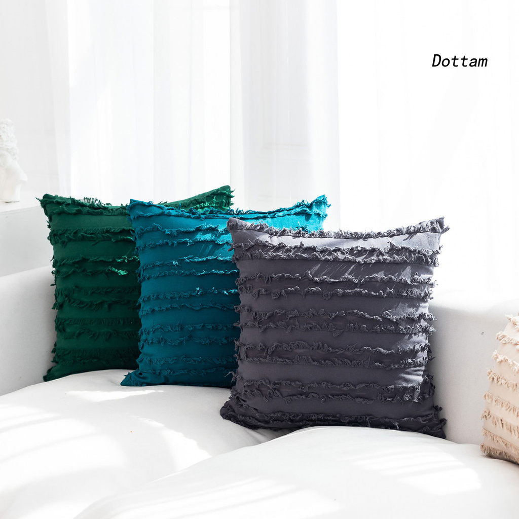 Vỏ Bọc Đệm Ghế Sofa Vải Cotton Lanh Màu Trơn Họa Tiết Kẻ Sọc Phong Cách Bohemian K1