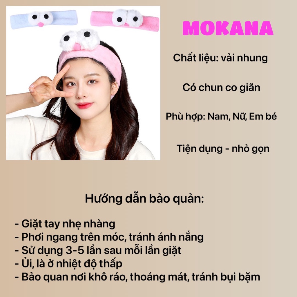 Băng đô Skincare trang điểm  rửa mặt cài tóc dễ thương MOKANA BD03