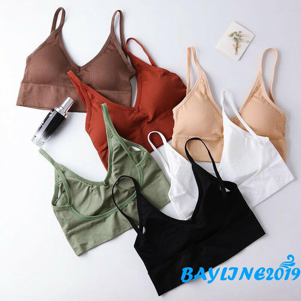 Áo bra màu trơn có mút ngực cho nữ