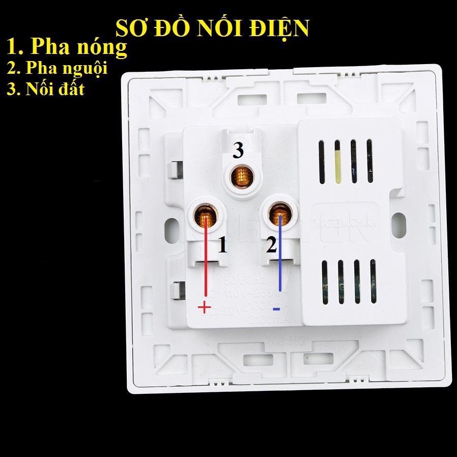 ổ cắm đện đa năng âm tường Xanmoo 2 chấu kiêm 2 cổng USB 2A/5V -110-220V (trắng) ổ cắm điện g