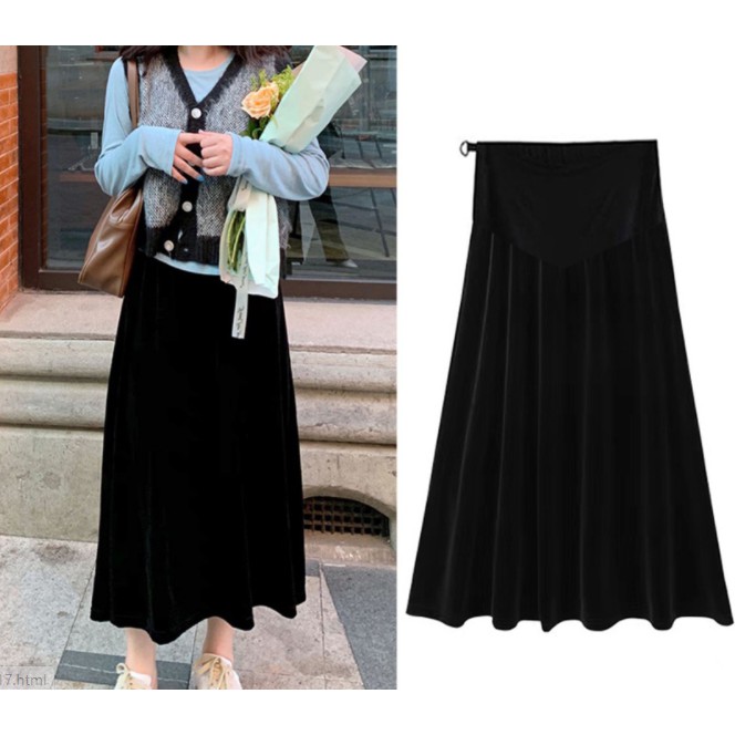 Chân Váy Bầu Xinh CVB62 nhung dài