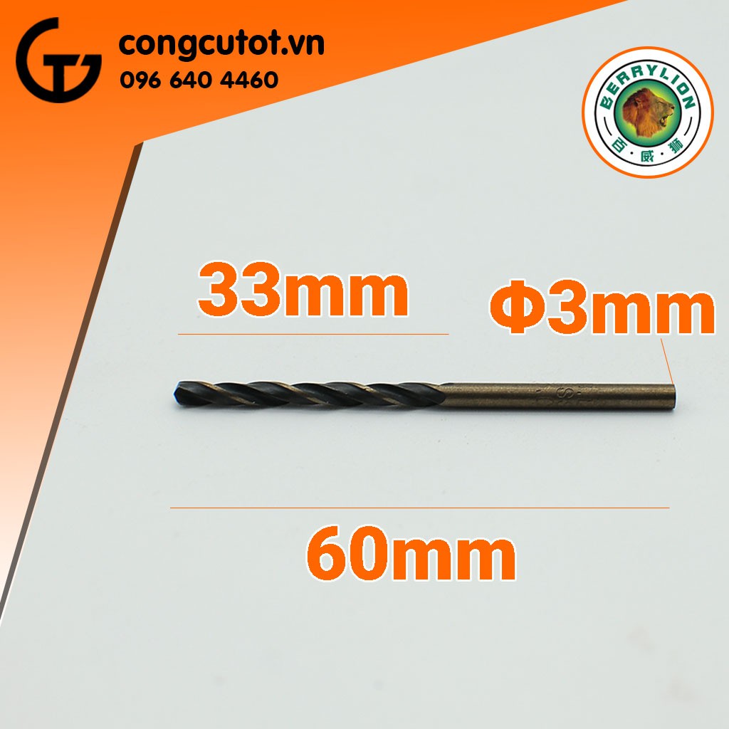 MŨI KHOAN INOX 3MM BERRYLION 041501030