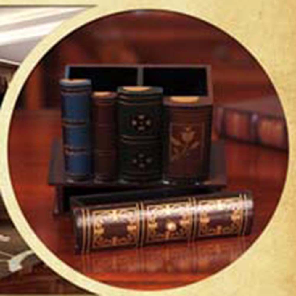 Hộp Đựng Bút Để Bàn Bằng Gỗ Phong Cách Vintage Ốp
