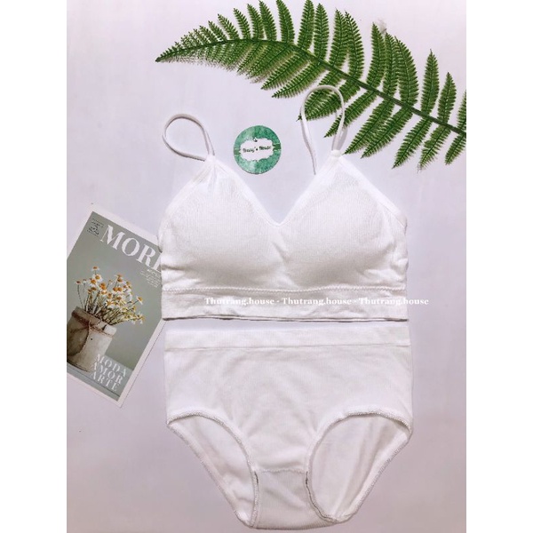 Bộ đồ lót cotton tăm tre kiểu thể thao không gọng ,nâng ngực sexy gợi cảm cho nữ M02 | BigBuy360 - bigbuy360.vn
