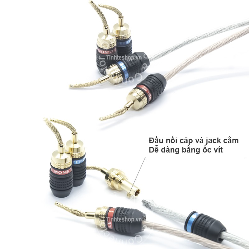 4 chiếc - Rắc cắm mỏ chim mềm cho Loa Âm ly - Jack cắm loa mỏ chim mềm gold 24K 2.5mm OD4mm