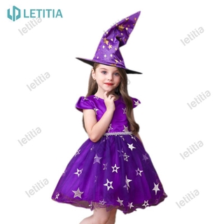 Bộ đầm hóa trang phù thủy Halloween cho bé gái