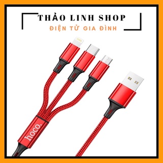 Cáp sạc Hoco CX3 chính hãng 3 đầu dây dài 1,2m sạc nhanh chống đứt gãy